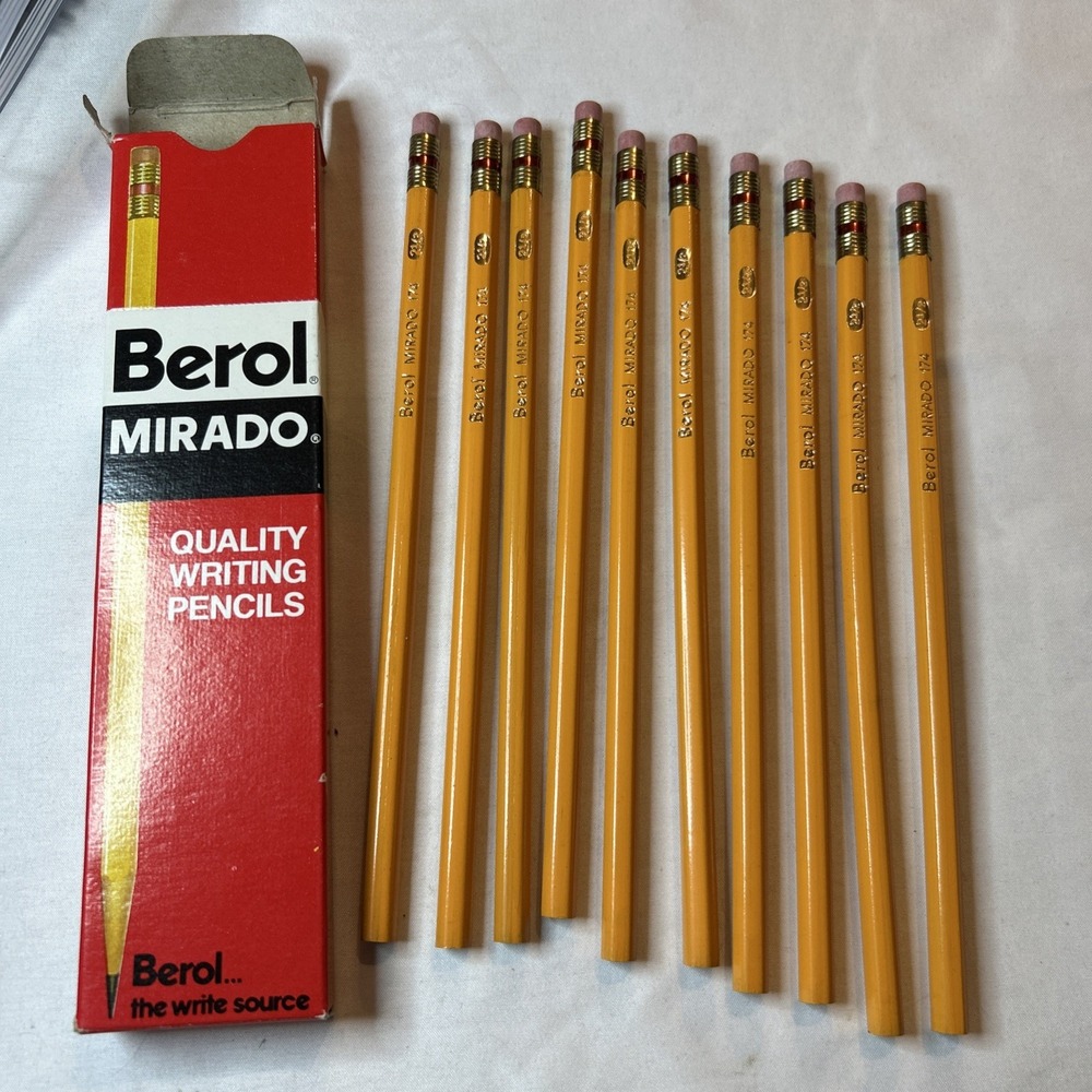 VTG Berol Mirado Pencils 10 Ct medium‎ soft 174-2 strong black lead - Picture 3 of 3